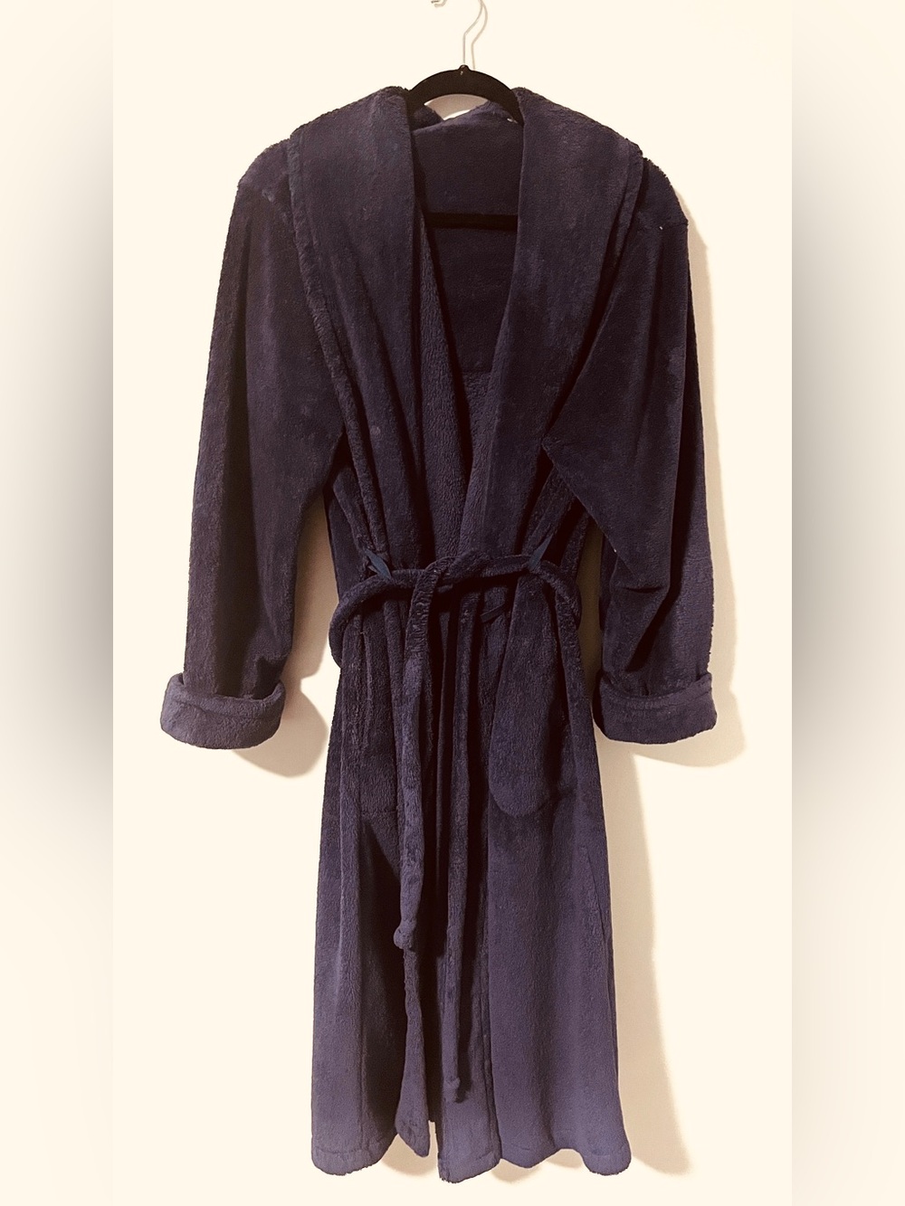 Purple Plush Hooded Bathrobe for Women